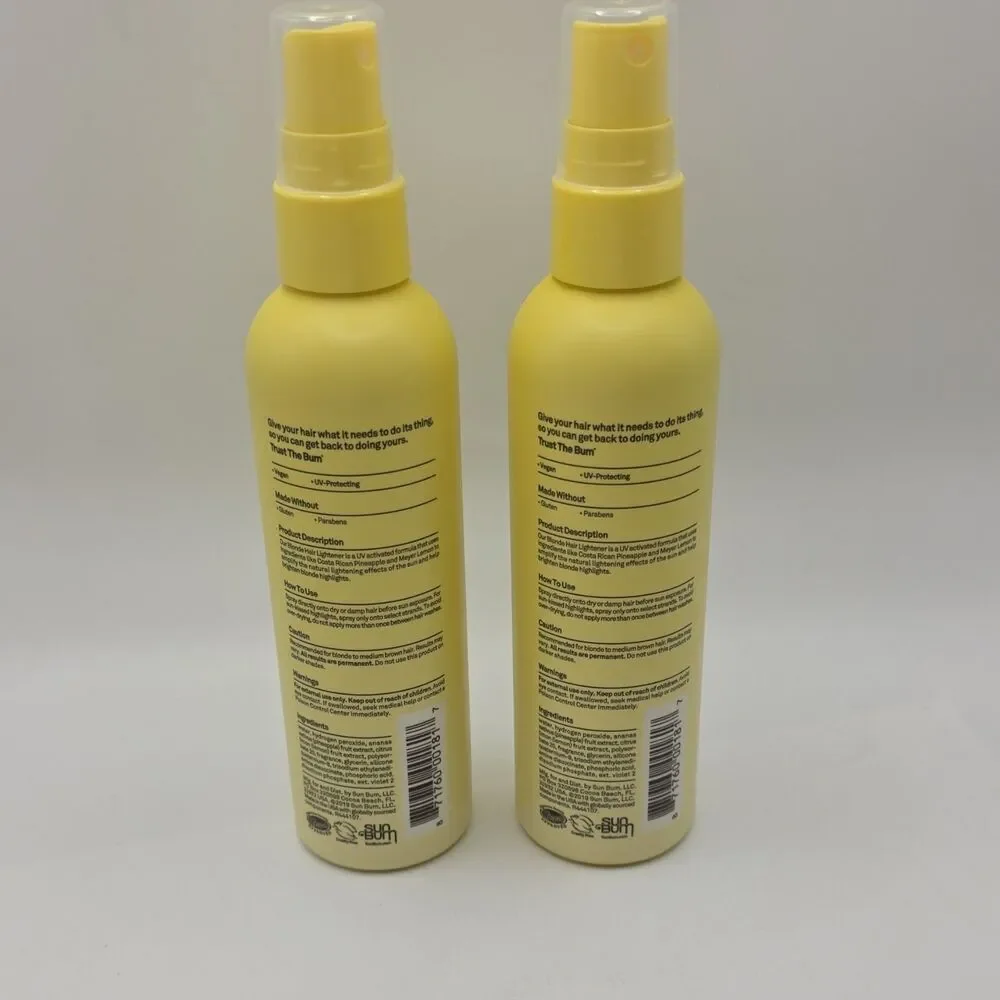 (2) Sun Bum Blonde Hair Lightener Spray UV Protection Paraben-Free 4floz 2 Pack